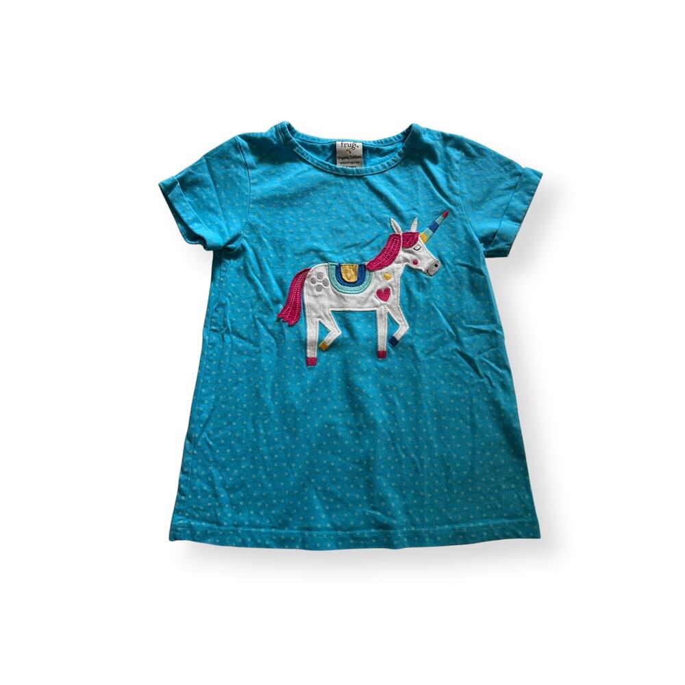 Frugi organic unicorn appliqué top